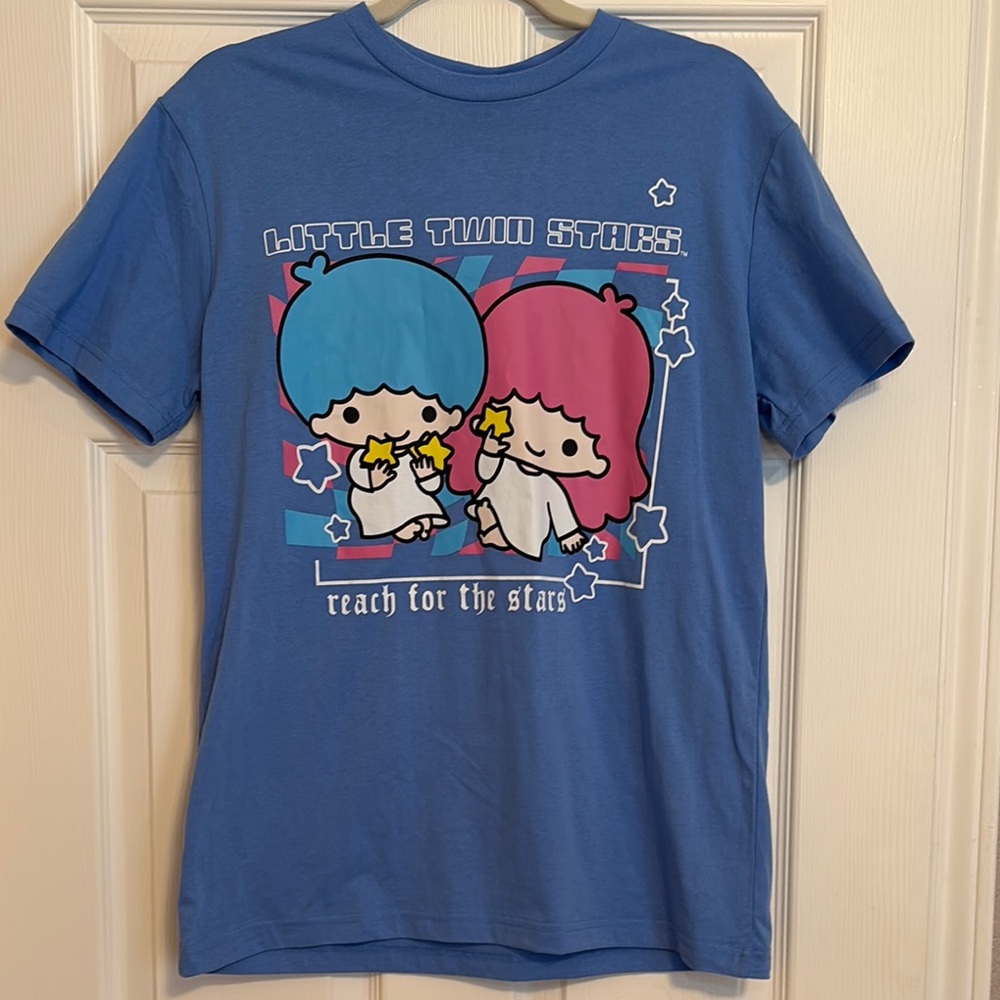 NWT Sanrio Blue Short Sleeve Tee with Little Twin Stars Graphic